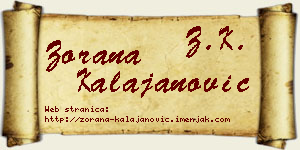 Zorana Kalajanović vizit kartica